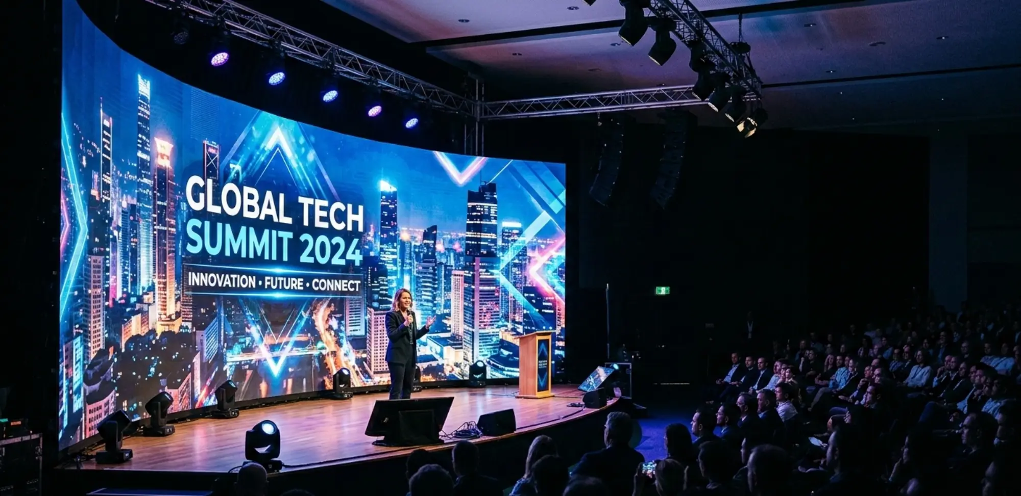 Backdrop Videotron Solusi Layar LED Panggung Modern
