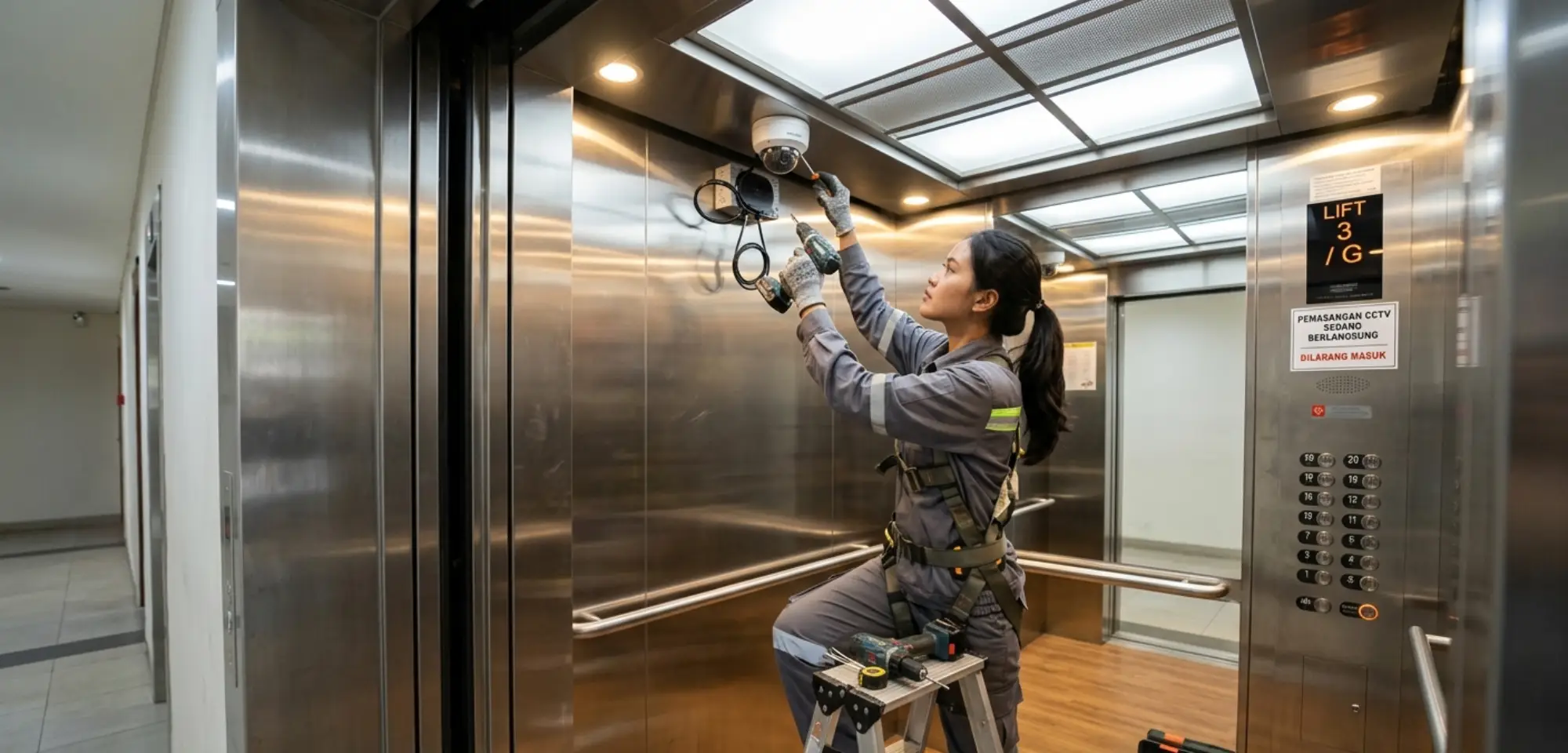 cara memasang CCTV di lift gedung bertingkat