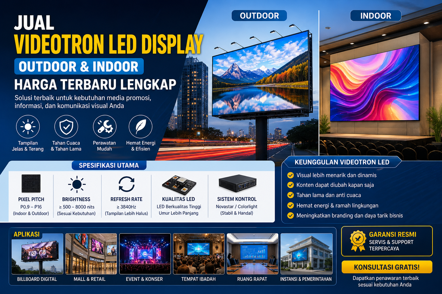 Jual Videotron LED Outdoor & Indoor Harga Terbaru